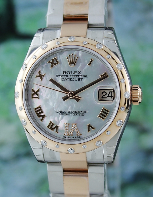 (image for) NEW UNWORN ROLEX MID SIZE PINK GOLD & STEEL OYSTER PERPETUAL DATEJUST /178341
